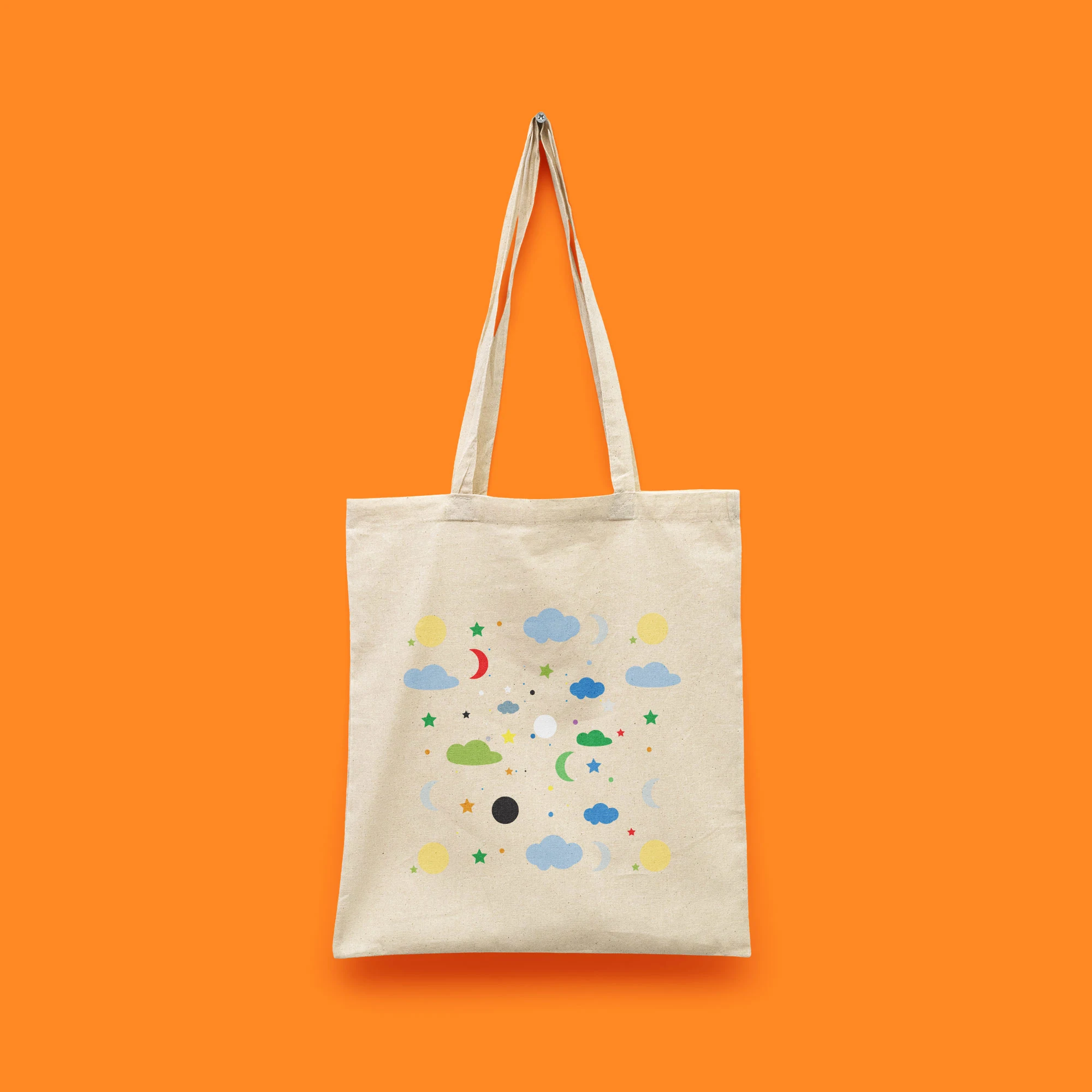 Bulut Desenli Bez Çanta