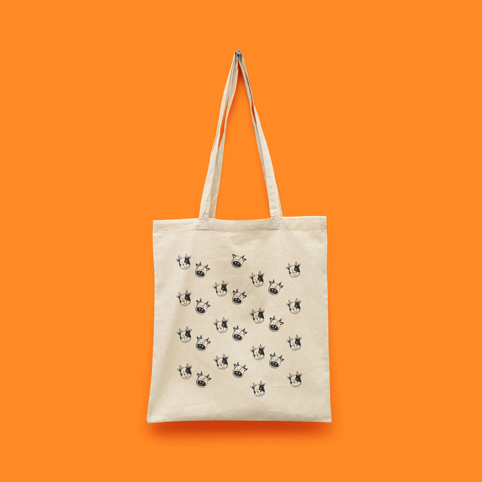 İnek Desenli Bez Çanta