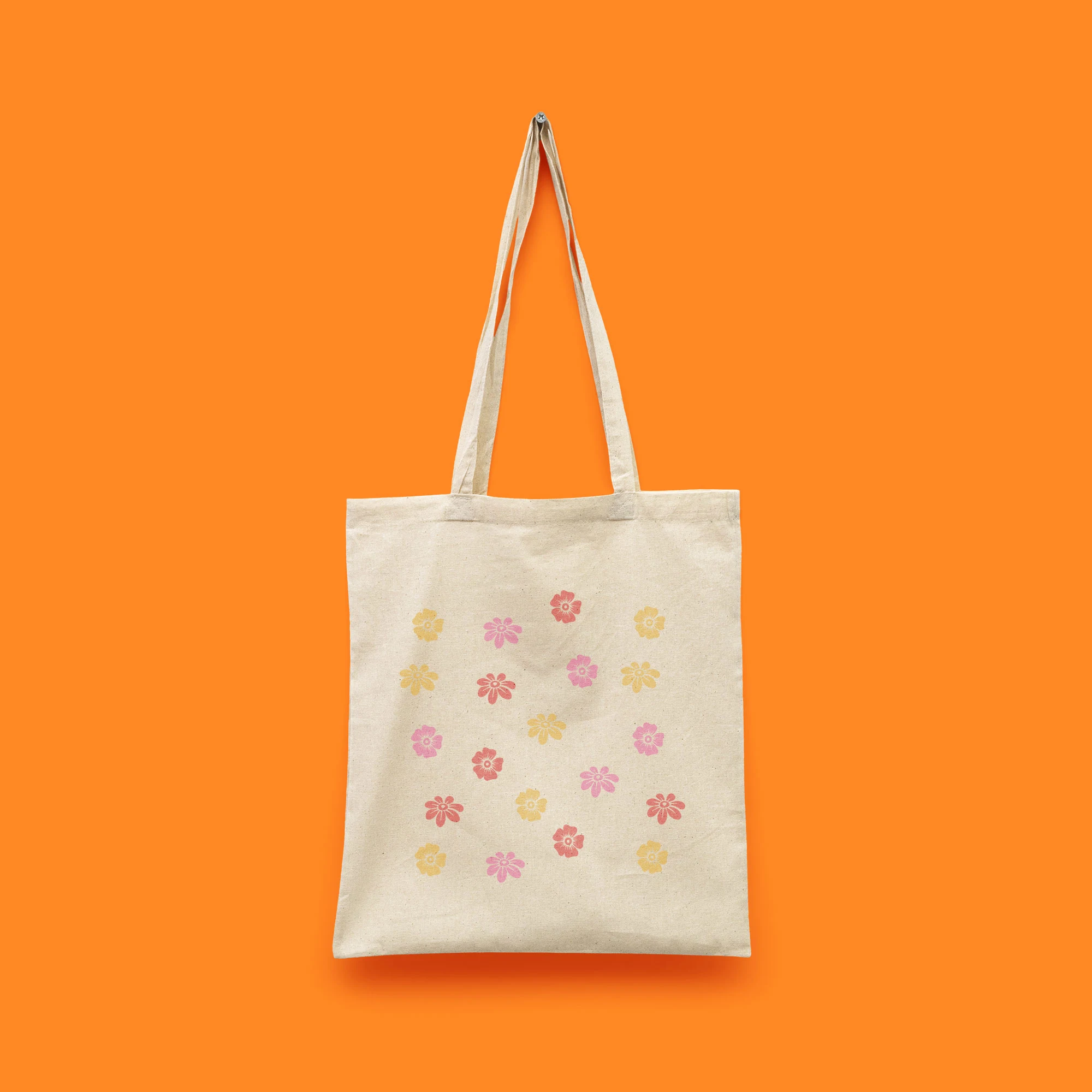 Çiçek Desenli Bez Çanta