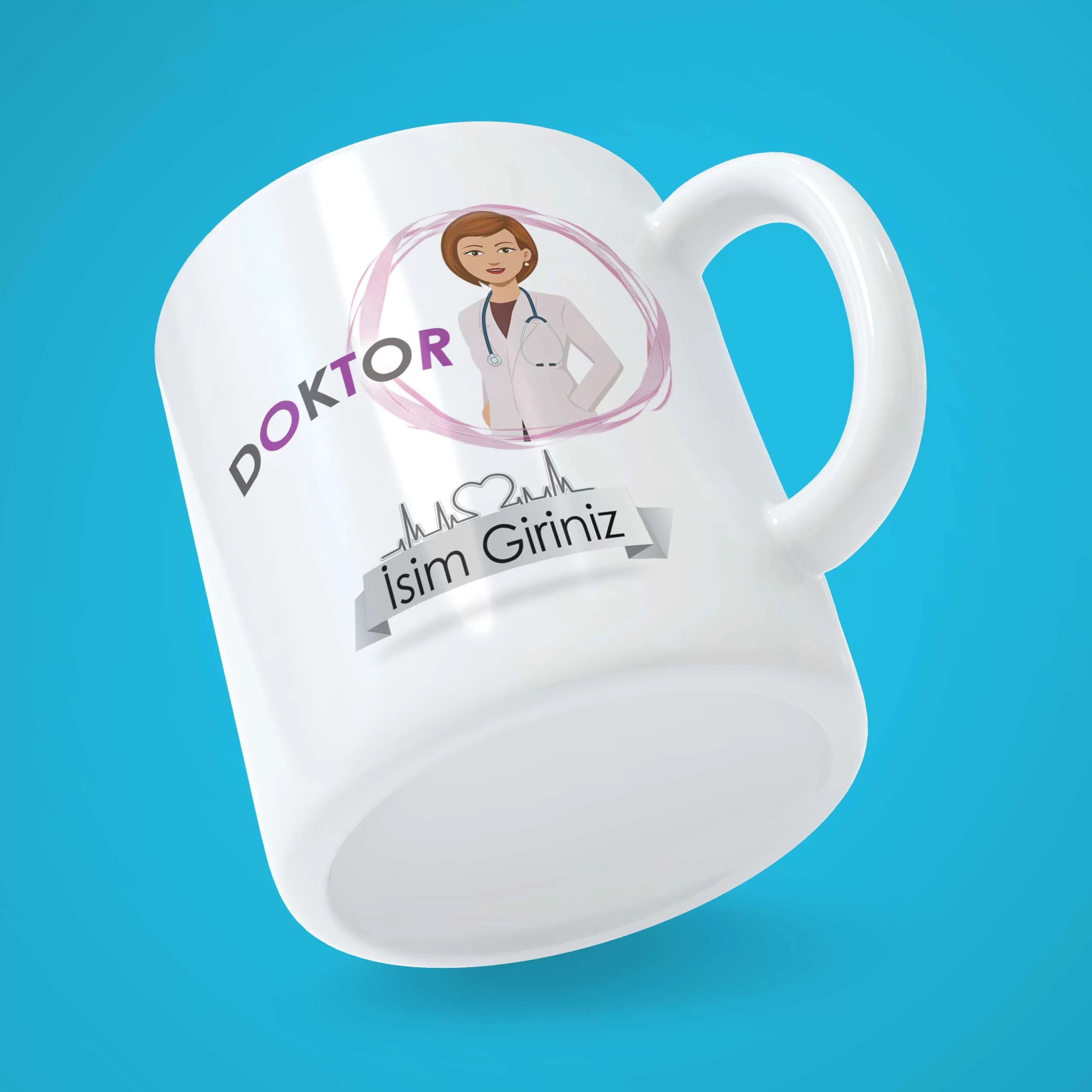 Doktor (Kadın) Kişiye Özel Baskılı Kupa - Görsel 2