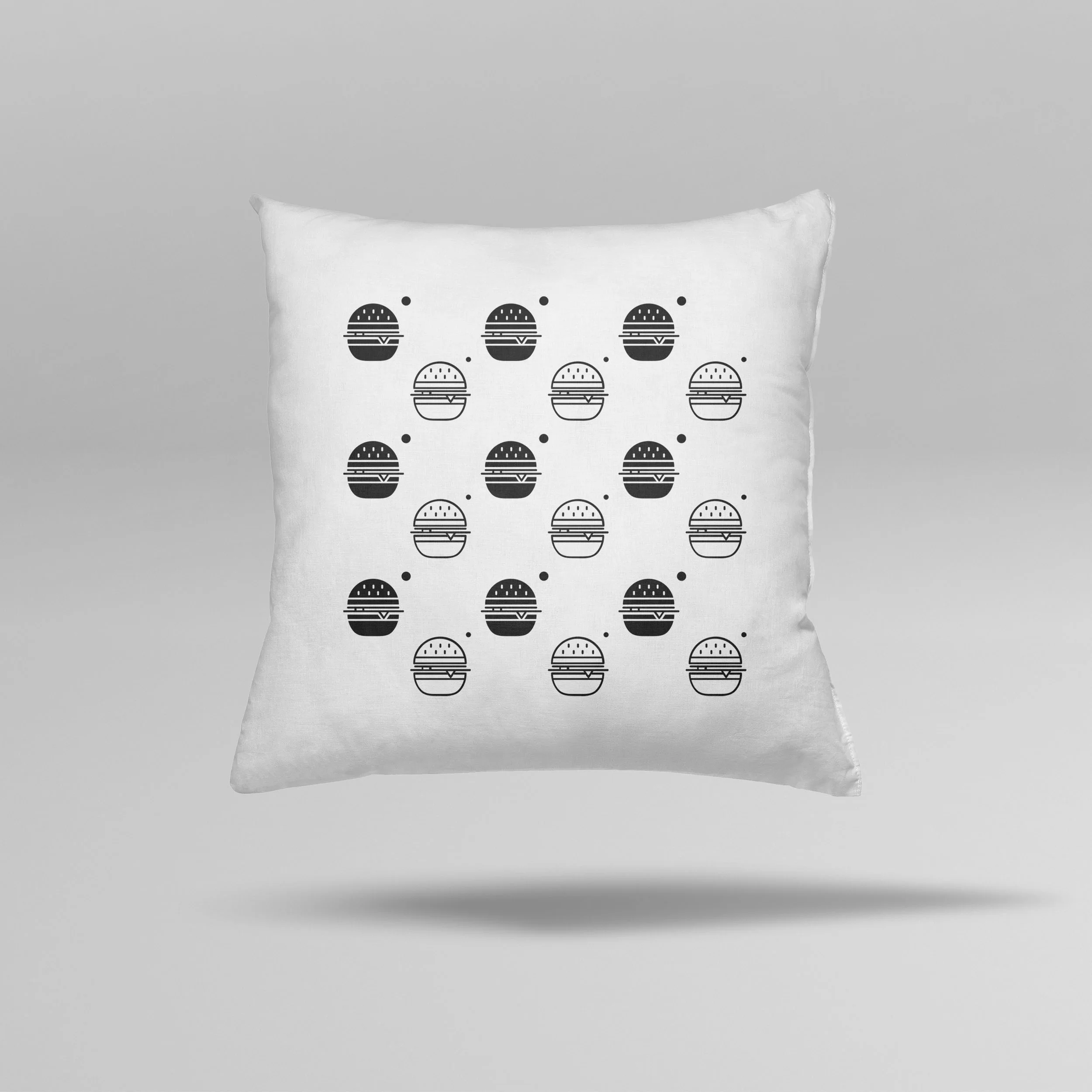 Hamburger Desenli Yastık