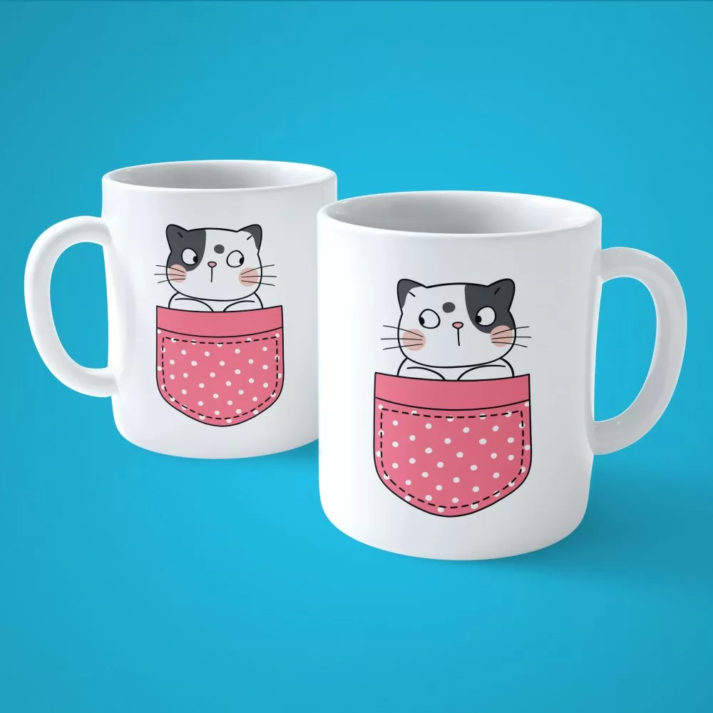Şaşırmış Tatlı Cep Kedi | Kupa