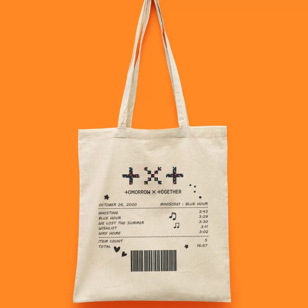 Txt Minisode 1 : Blue Hour Albüm Receipt Baskılı Bez Çanta