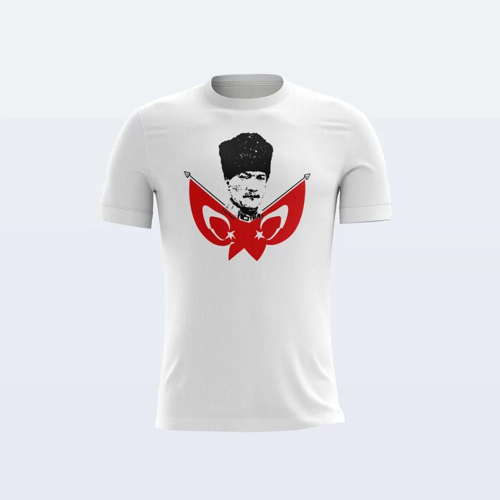 Türk Bayrağı Atatürk Baskılı Tişört