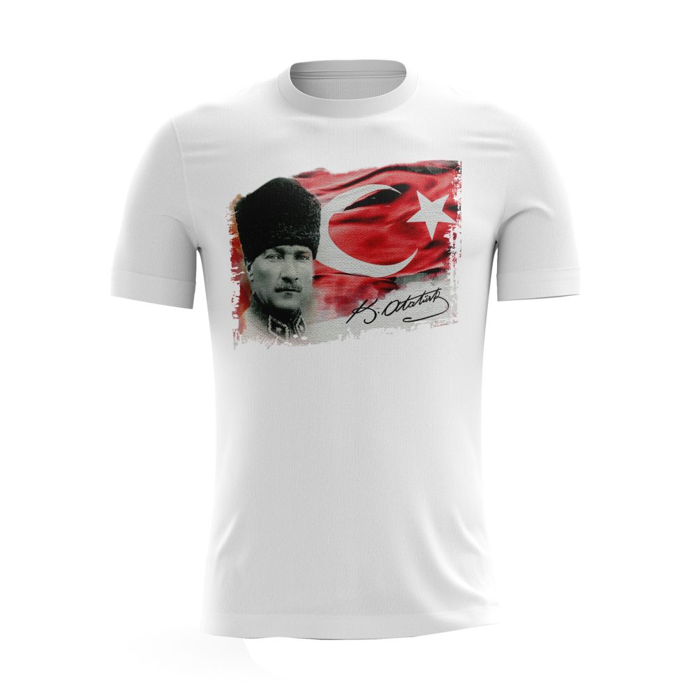 Türk Bayrağı Atatürk Baskılı Tişört